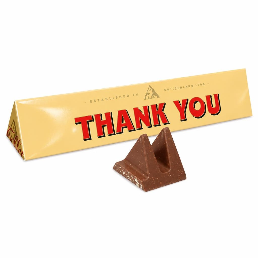 Toblerone Thank You Milk Gift Chocolate Gift Bar 360g