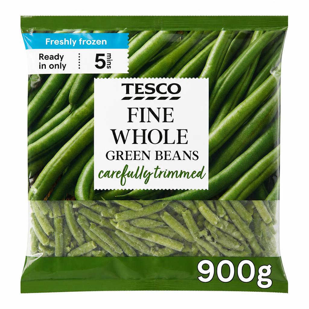 Tesco Very Fine Whole Green Beans 900G