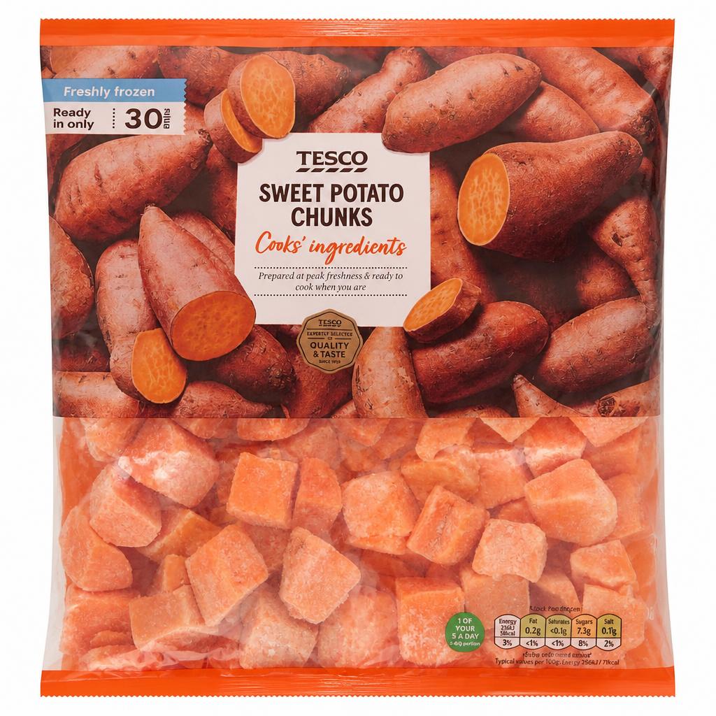 Tesco Frozen Sweet Potato Chunks 600G