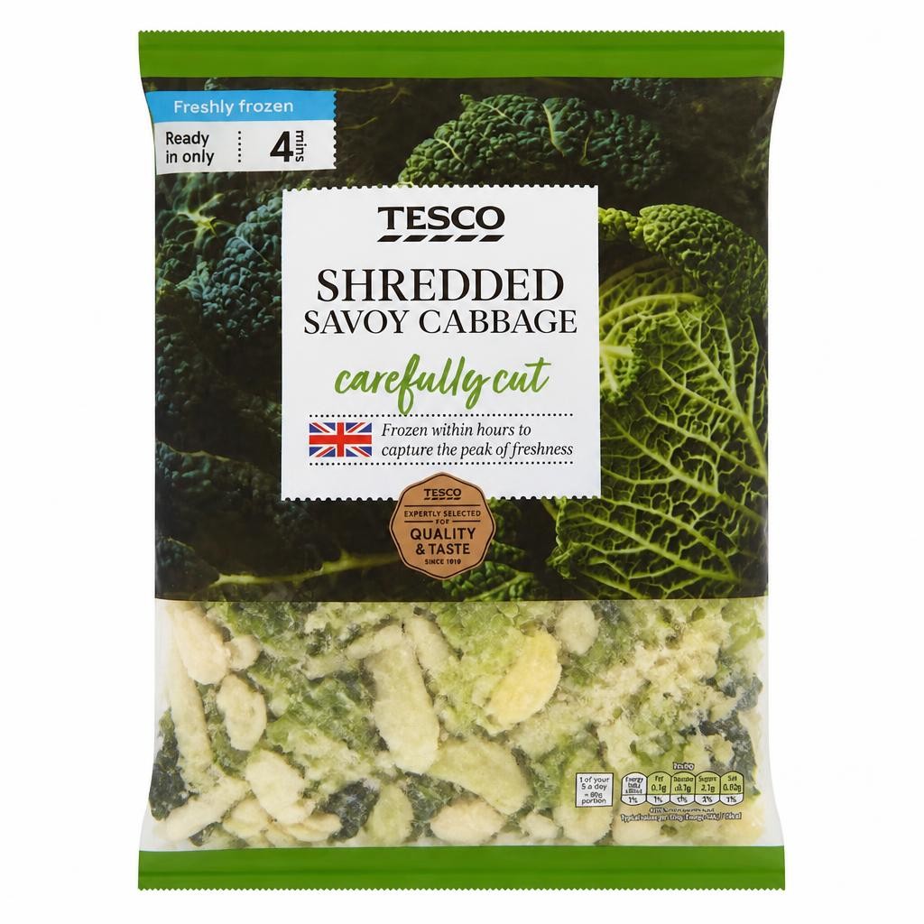Tesco Shredded Savoy Cabbage 750G