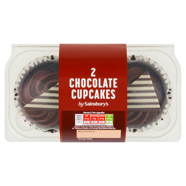 Sainsbury's Chocolate Cupcakes x2