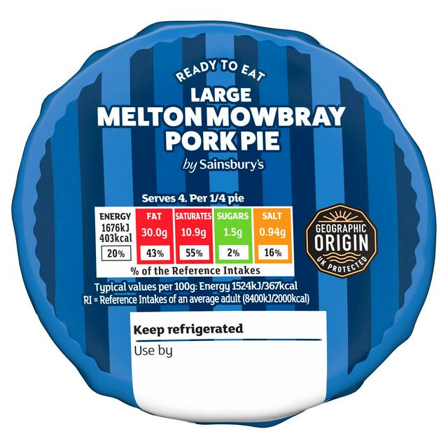 Sainsbury's Large Melton Mowbray Pork Pie 454g