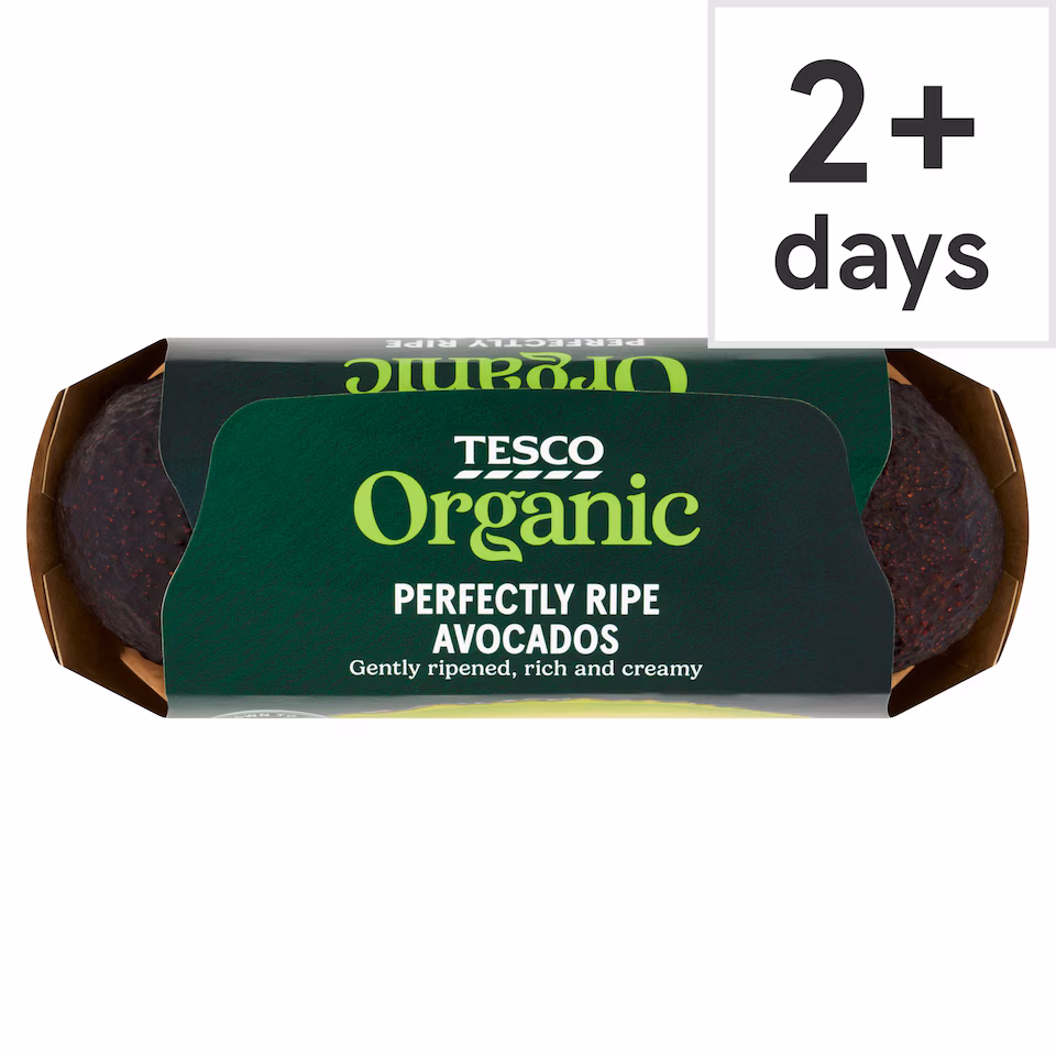 Tesco Organic Ripe & Ready Avocados Minimum 2 Pack