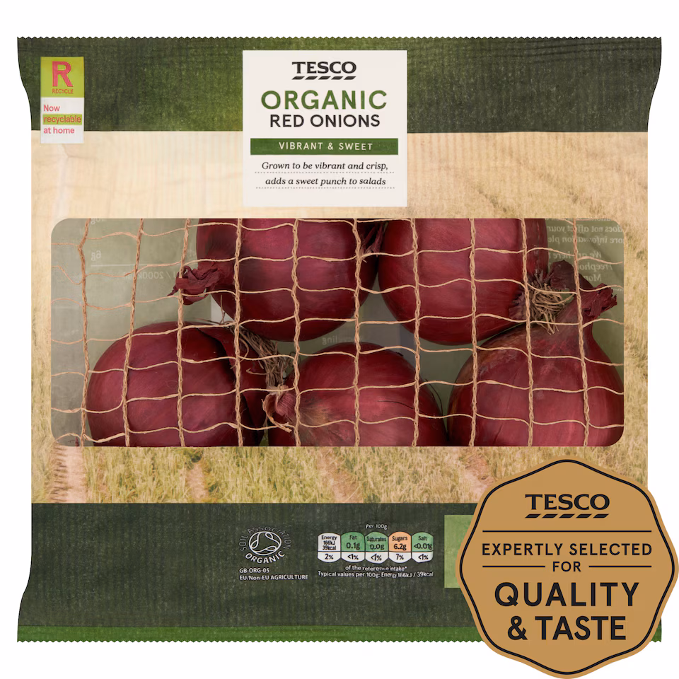 Tesco Organic Red Onions