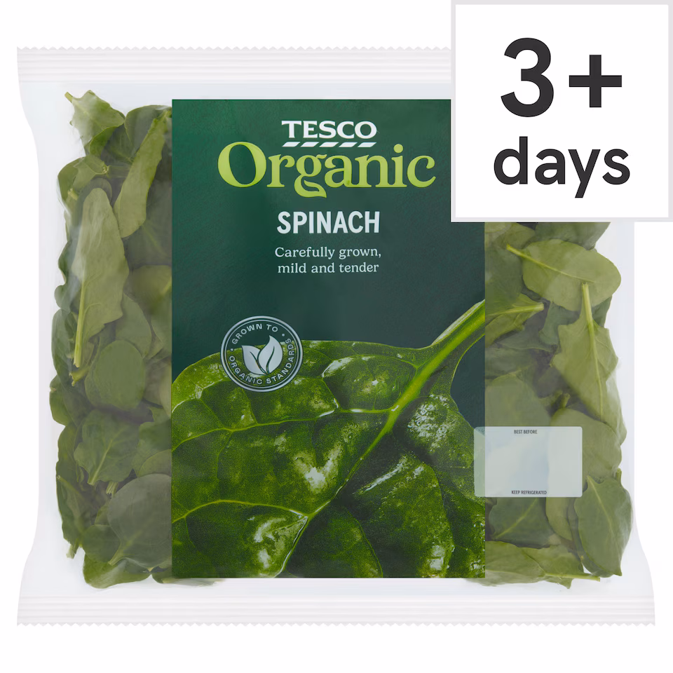 Tesco Organic Spinach 200G