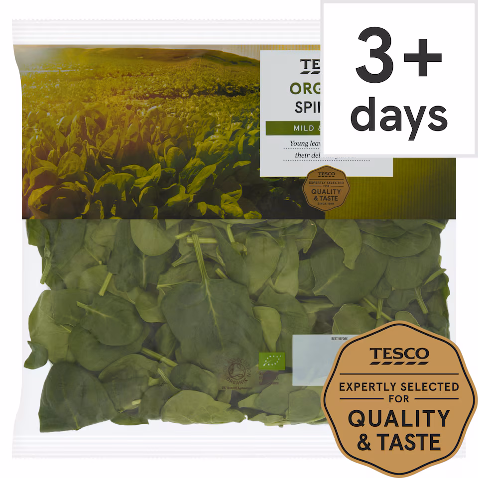 Tesco Organic Spinach 200G