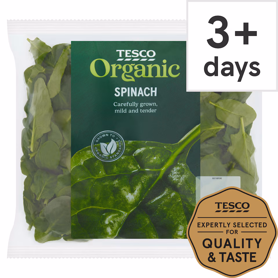 Tesco Organic Spinach 200G