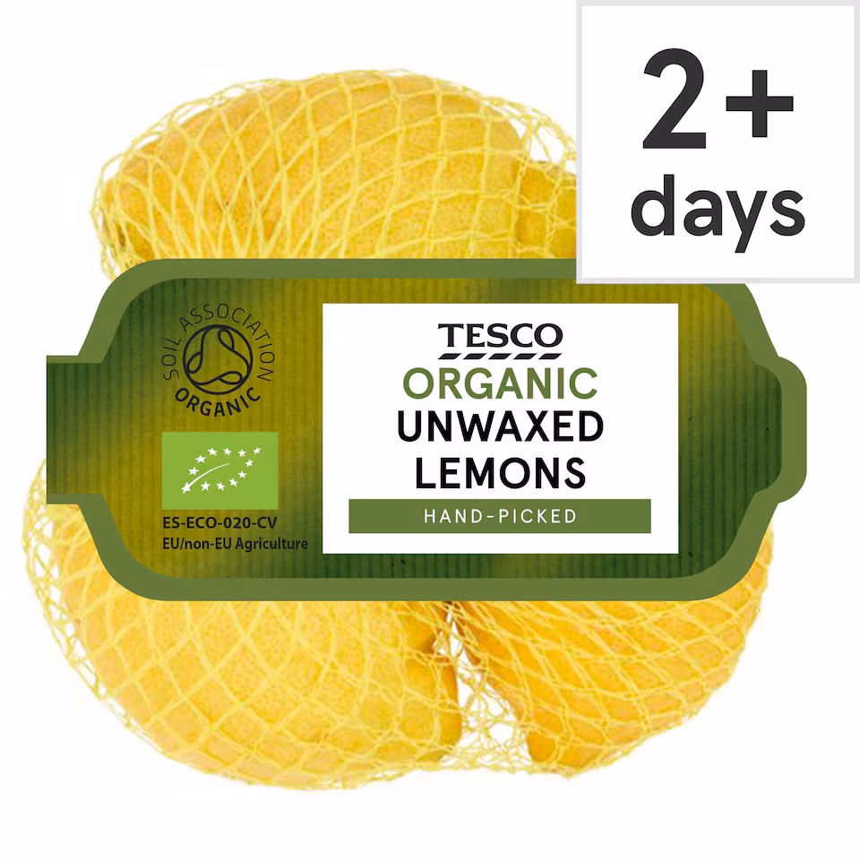 Tesco Organic Unwaxed Lemons Minimum 3 Pack
