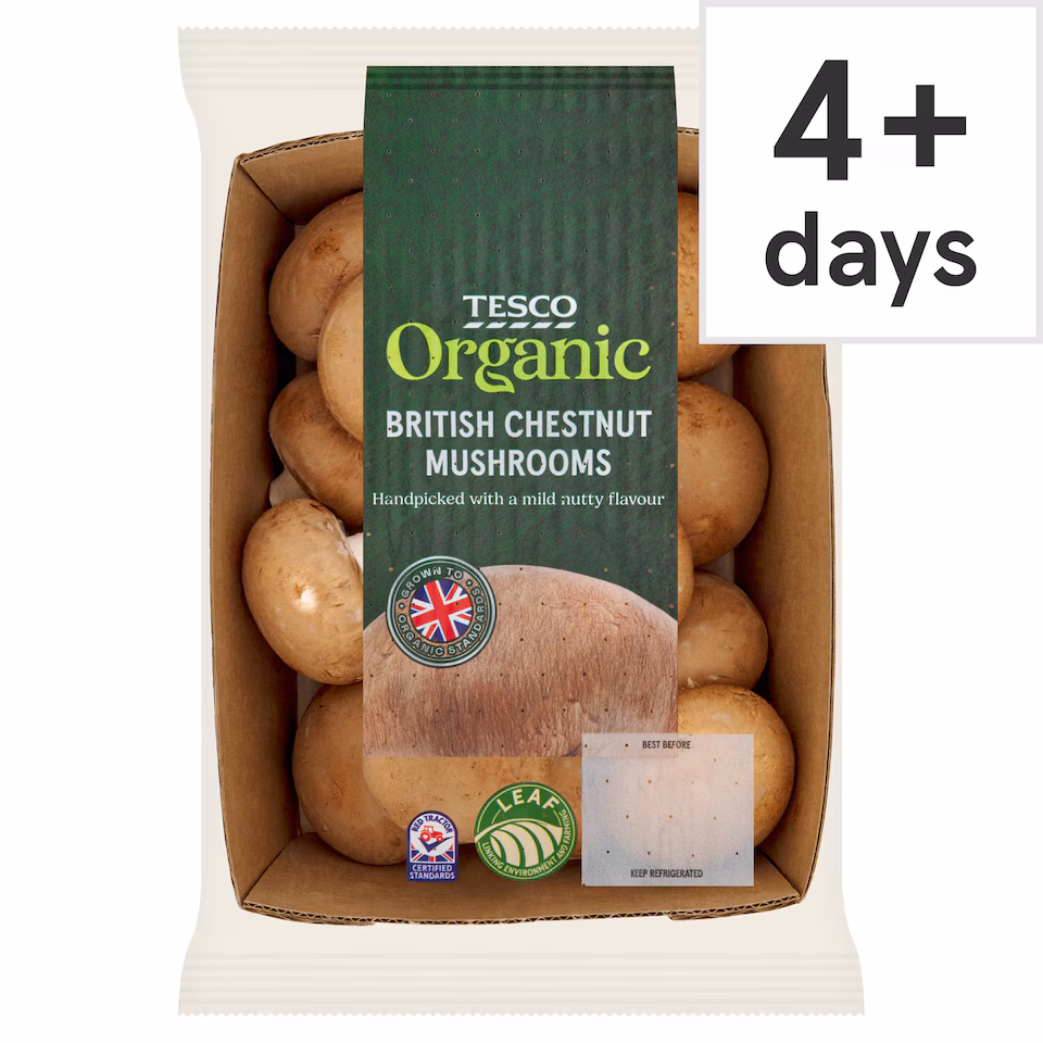 Tesco Organic Chestnut Mushrooms 250 G