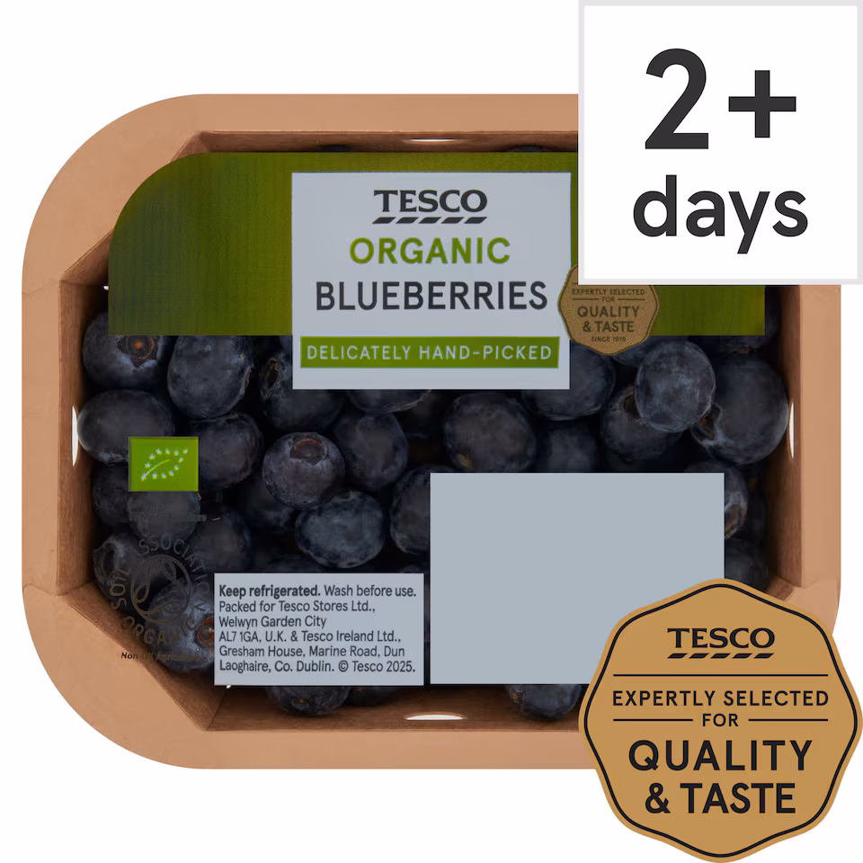 Tesco Organic Blueberries 150G