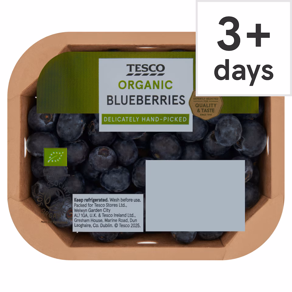 Tesco Organic Blueberries 150G