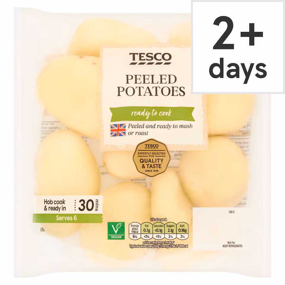 Tesco Peeled Potatoes 750G