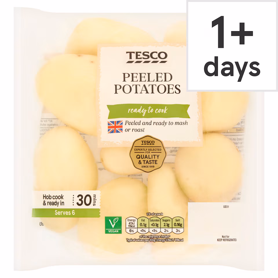Tesco Peeled Potatoes 750G