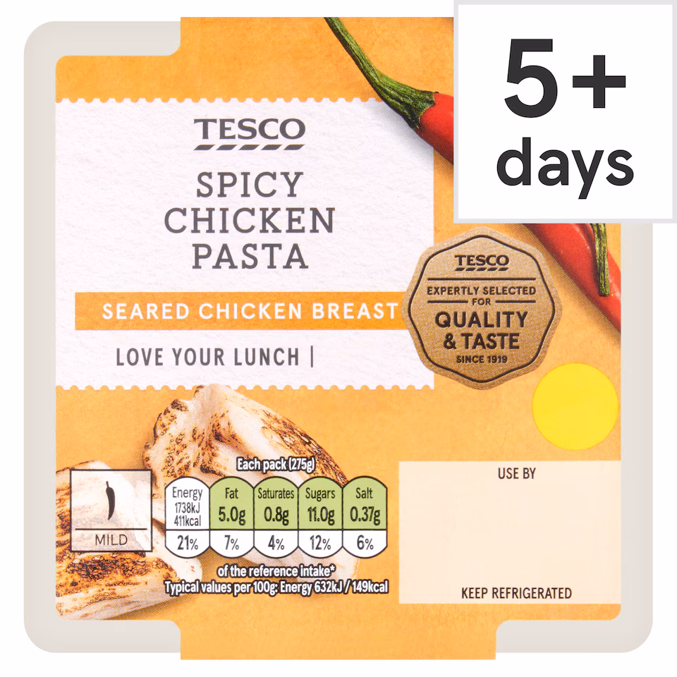 Tesco Spicy Chicken Pasta 275G