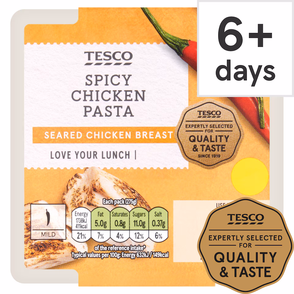 Tesco Spicy Chicken Pasta 275G