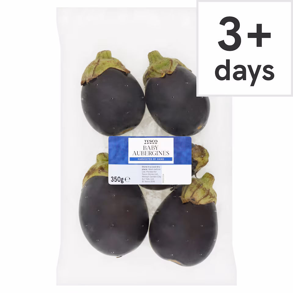 Tesco Baby Aubergines 350G