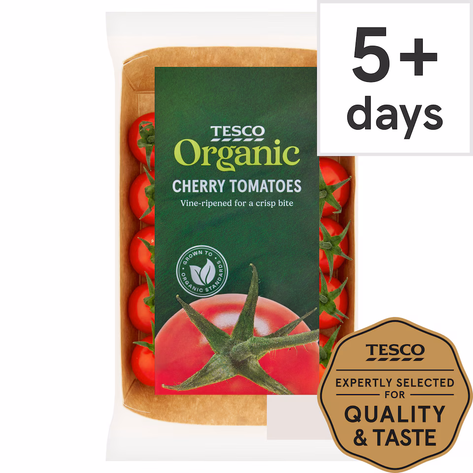 Tesco Organic Cherry Tomatoes On The Vine 200g