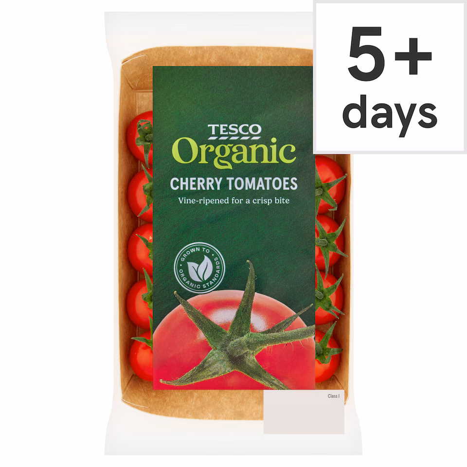 Tesco Organic Cherry Tomatoes On The Vine 200g
