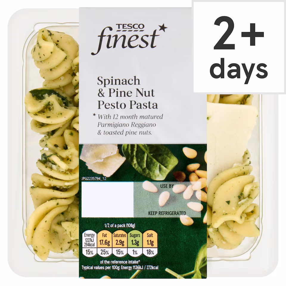Tesco Finest Spinach Pinenut Pasta 215G