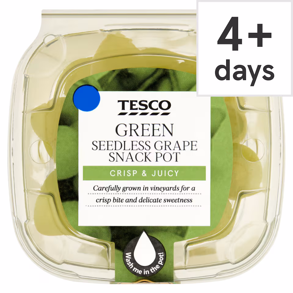 Tesco Green Seedless Grapes Snack Pot 150g