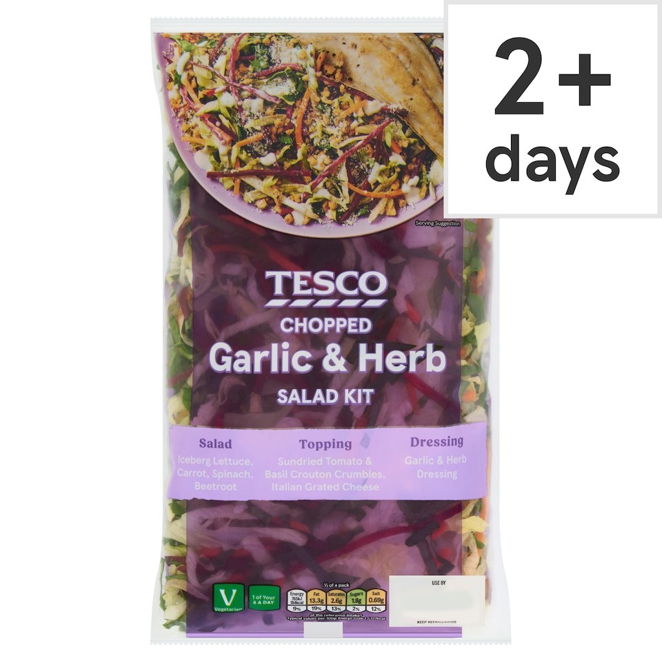 Tesco Chopped Garlic & Herb Salad Kit 290g