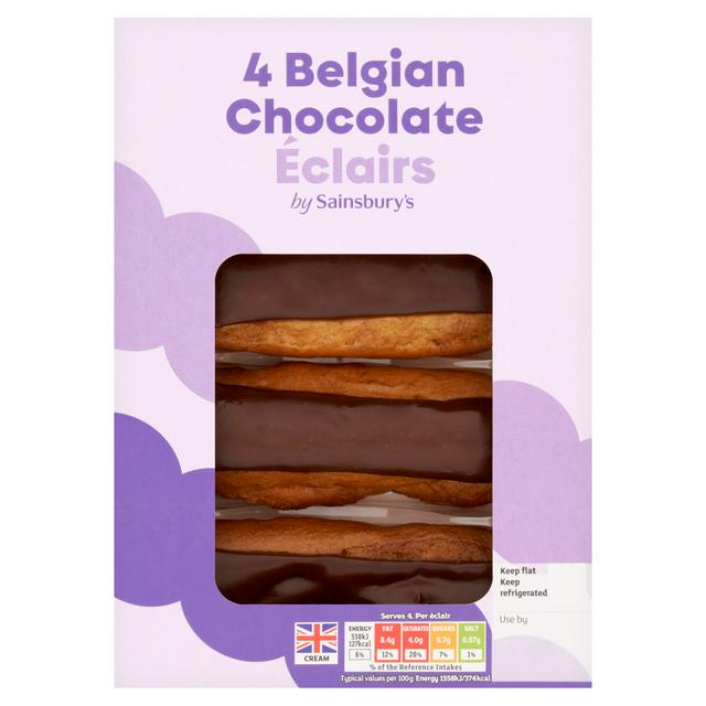 Sainsbury's Belgian Chocolate Eclairs 4x34g