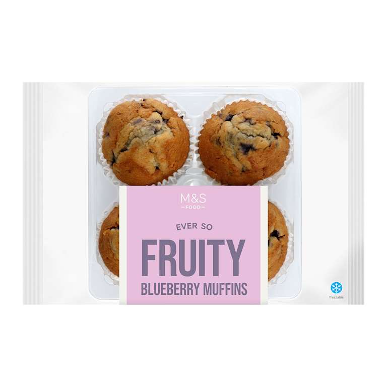 M&S 4 Blueberry Muffins