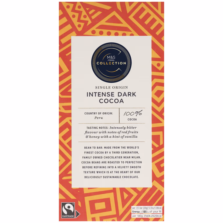 M&S 100% Cocoa Single Origin Intense Dark Cocoa
