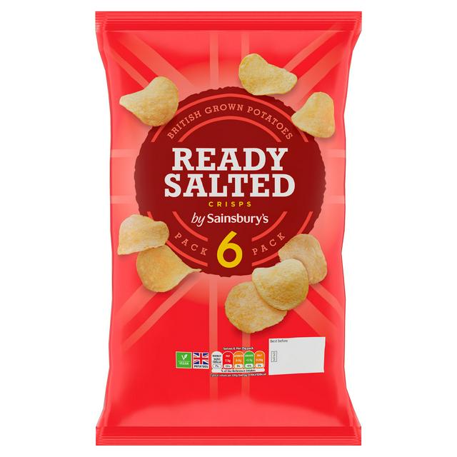 Sainsbury's Ready Salted Multipack Crisps 6x25g