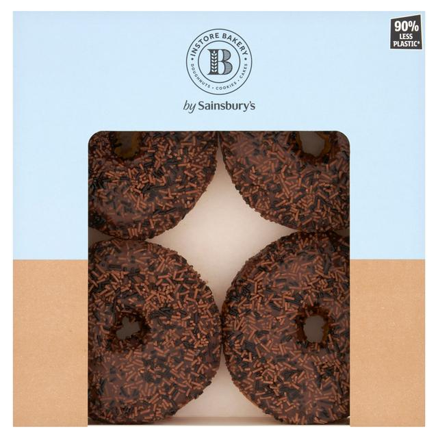 Sainsbury’s Chocolate Iced Ring Doughnuts x4