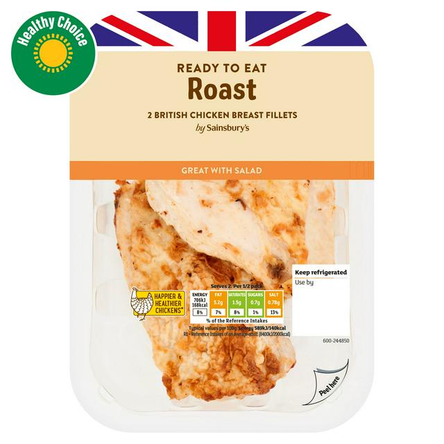 Sainsbury's Cooked Roast British Chicken Breast Fillets x2 240g