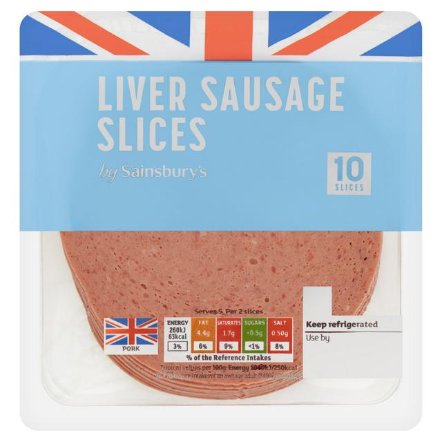 Sainsbury's British Liver Sausage Slices x10 125g