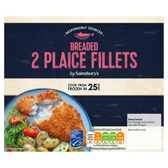 Sainsbury's Breaded Plaice Fillets x2 260g