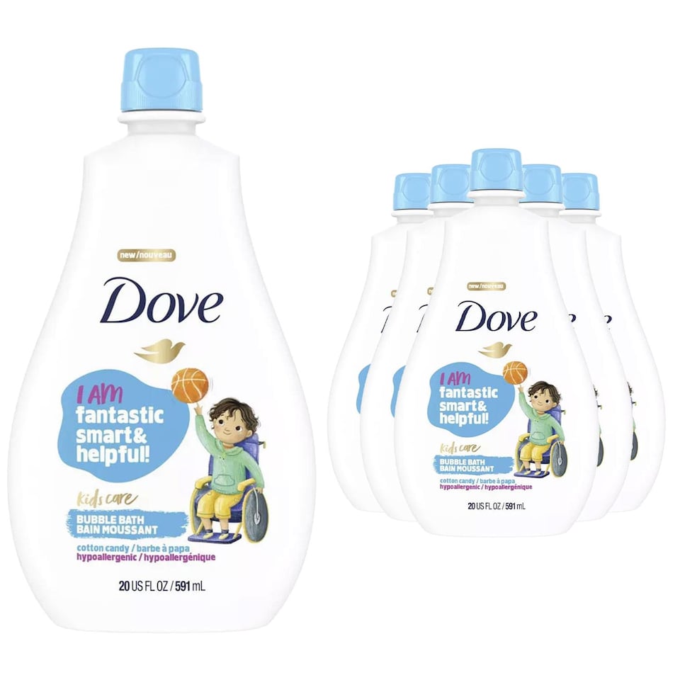 Dove Kids Care Hypoallergenic Awesome Bubble Bath, Cotton Candy, 591ml, 6pk