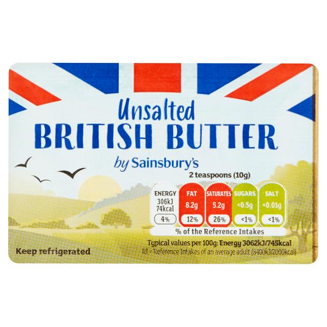 Sainsbury's British Butter, Unsalted 250g