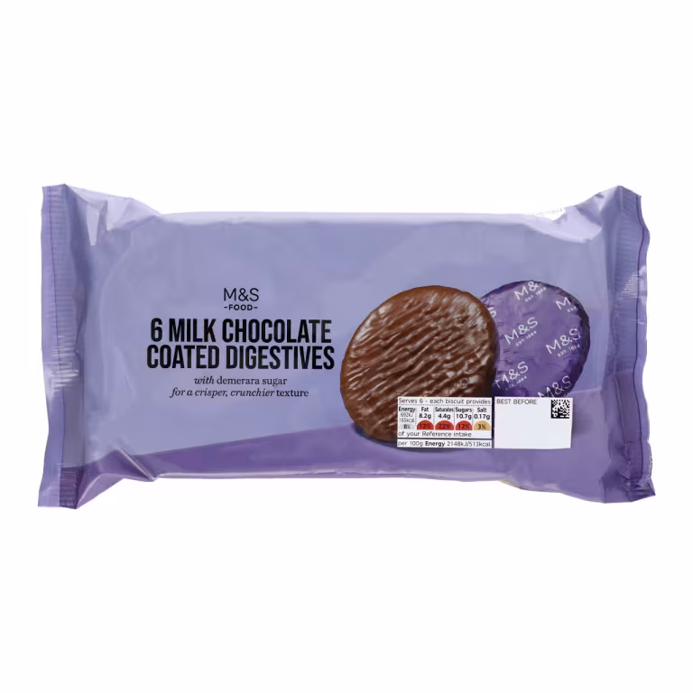 M&S 6 Milk Chocolate Coated Digestives