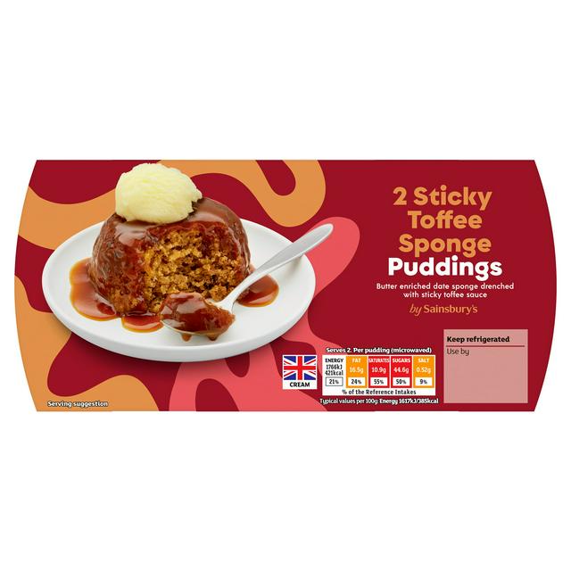 Sainsbury's Sticky Toffee Sponge Pudding 2x110g