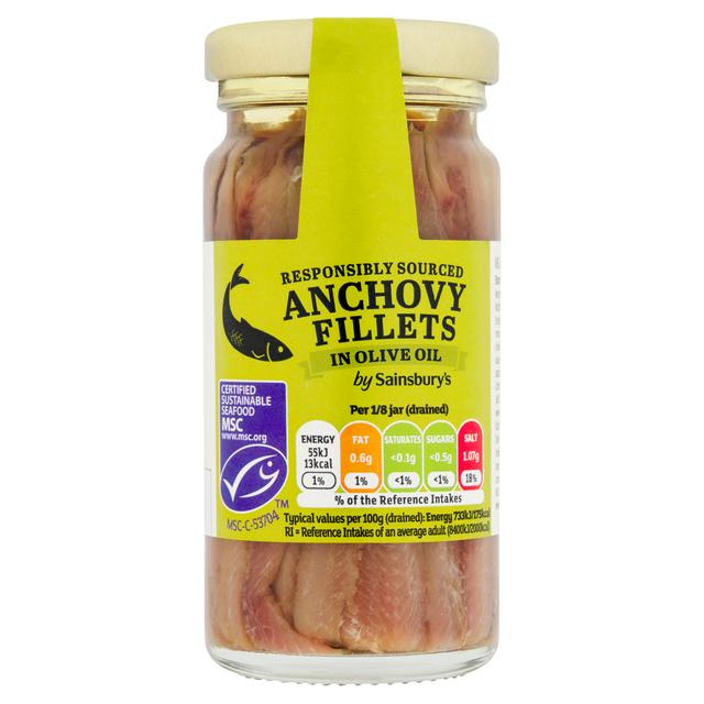Sainsbury's Anchovy Fillets in Olive Oil 100g (60g*)