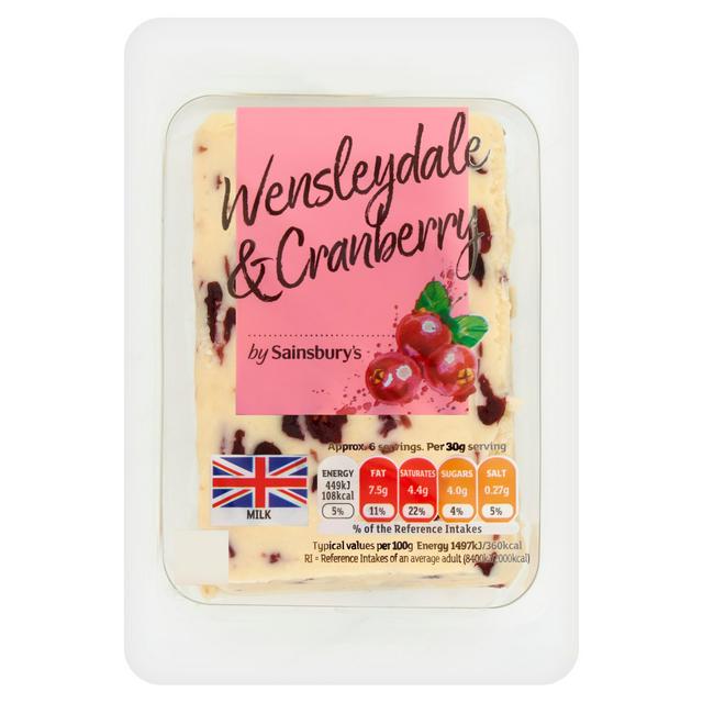 Sainsbury's Wensleydale Cheese with Cranberries 200g