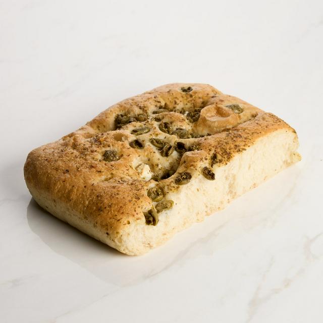 Sainsbury's 250g Green Olive, Feta & Oregano Focaccia Bread, Taste the Difference