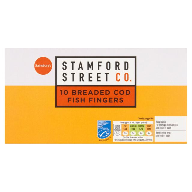 Stamford Street Co. Breaded Cod Fish Fingers x10 250g