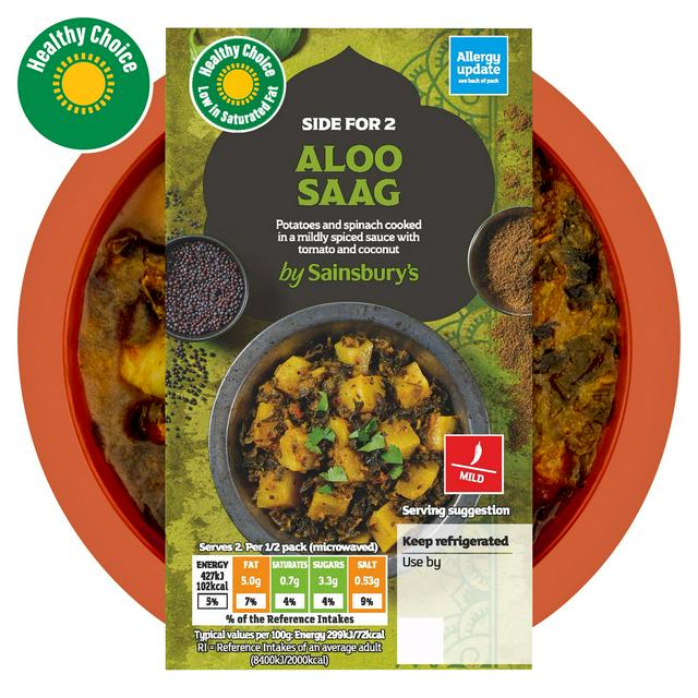 Sainsbury's Indian Aloo Saag Ready Meal Side For 2 300g