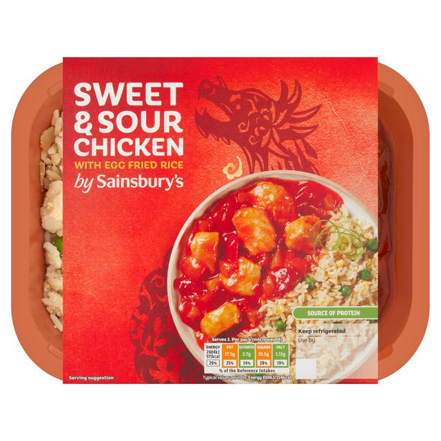 Sainsbury's Chinese Sweet & Sour Chicken with Rice Ready Meal for 1 400g