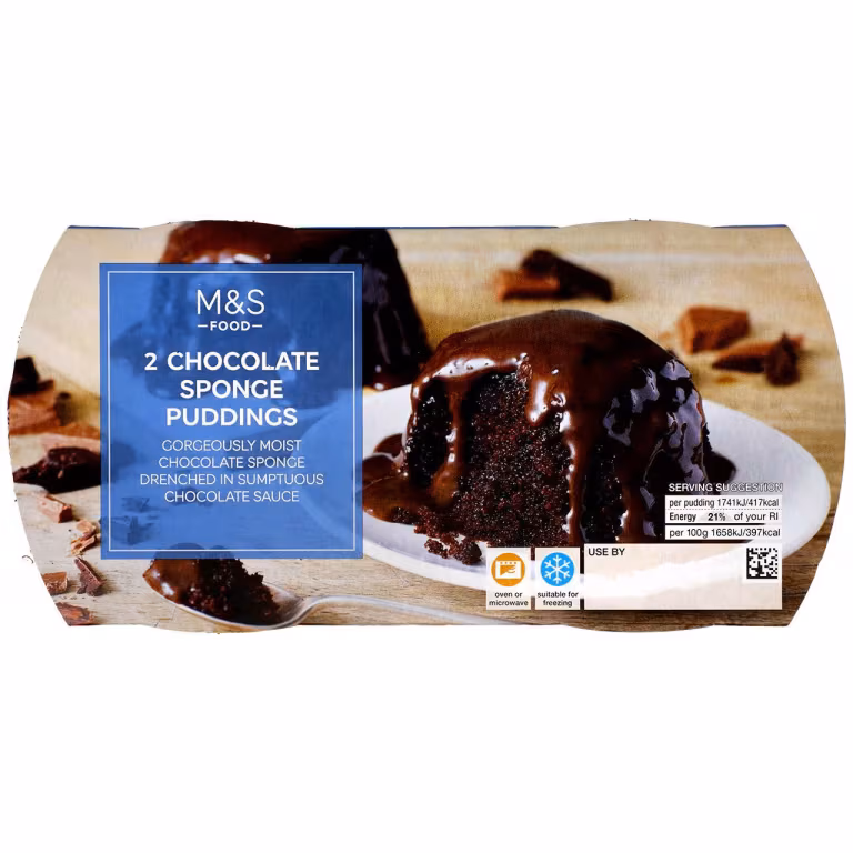 M&S 2 Chocolate Sponge Puddings