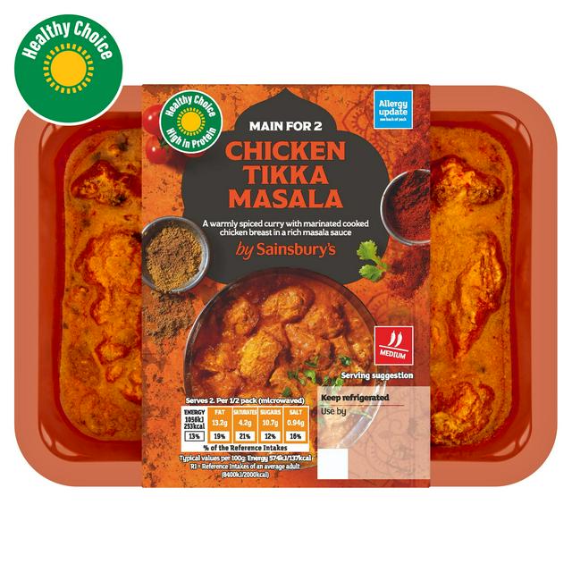 Sainsbury's Indian Chicken Tikka Masala Ready Meal Main For 2 400g