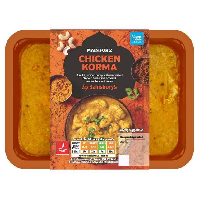 Sainsbury's Indian Chicken Korma Ready Meal Main For 2 400g