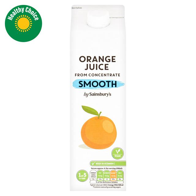 Sainsbury's Smooth Pure Orange Juice 1L