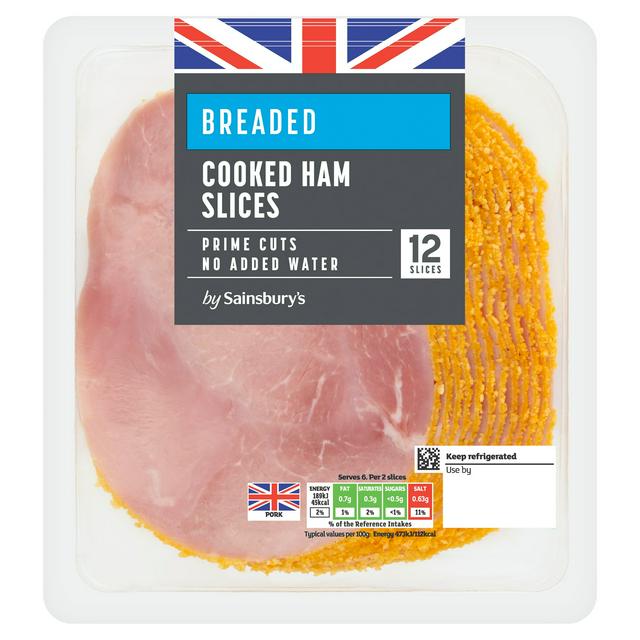 Sainsbury's 12 Breaded Cooked Ham Slices 240g