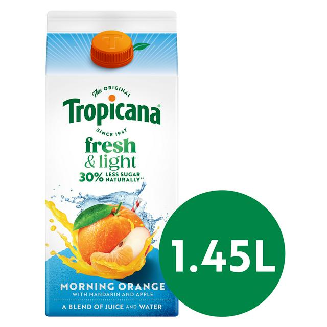 Tropicana Fresh & Light Morning Orange Juice Blend Drink 1.45L