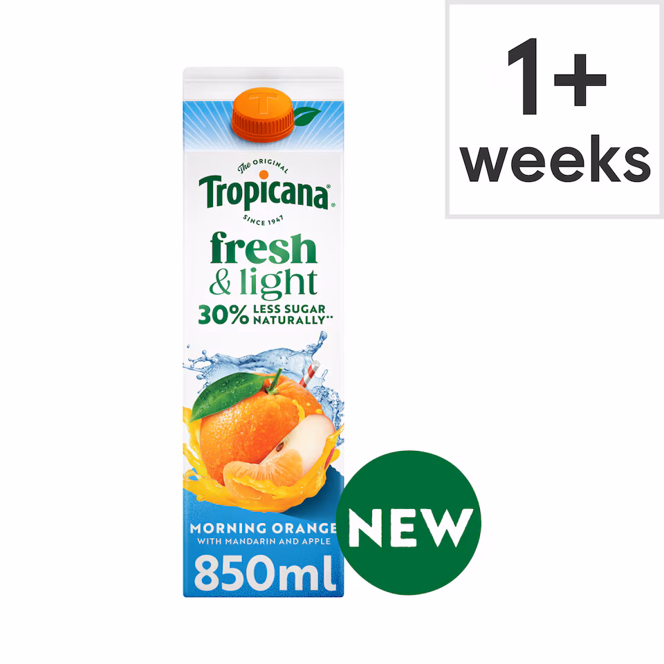 Tropicana Fresh & Light Morning Orange Juice Drink 850ml